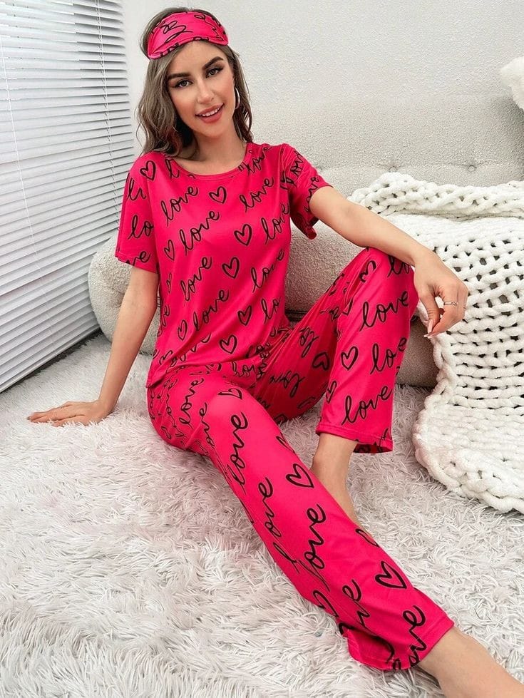 Night Wear for Women Night suit for girls and women, Sleeping Dress Girls Sleepwear Sexy Loungewear Sleeping Suit lingerie T shirt and Pajama ,Night Dress for girls and women