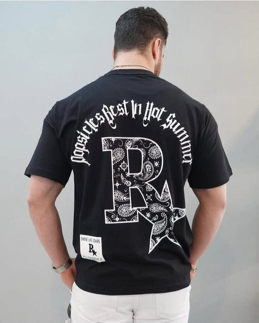 new stylish star printed dorp shoulder t.shirt for mens and boys casual wear.